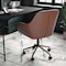 Martha Stewart Rayna Upholstered Office Chair in Saddle Brown/Oil Rubbed Bronze CH-220921-6-BR-BK-MS - alternate 3